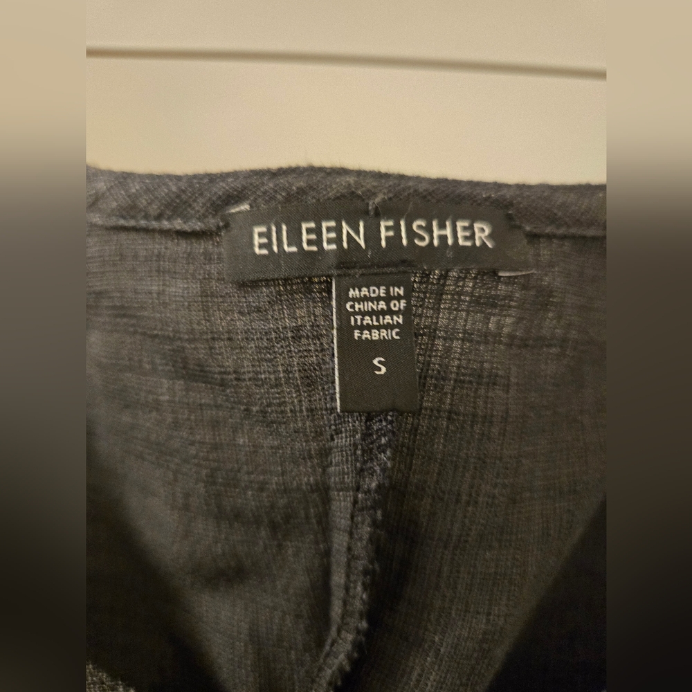 Eileen Fisher Black Linen Aline Tank Dress - Picture 10 of 10